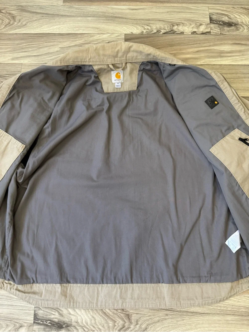 Carhartt Men's Flint Jacket in Tank Size 2XL Full Zip Collared Lined